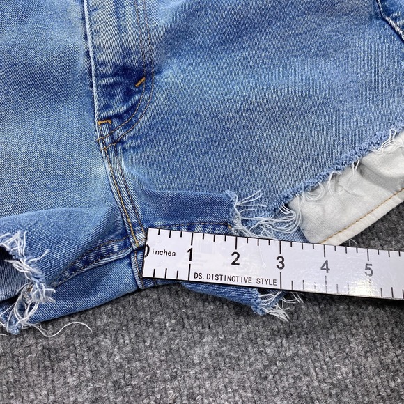 Levis Cut Off Shorts Women 31 Blue 511 Jorts Distressed Daisy Duke Booty Biker - Picture 10 of 11